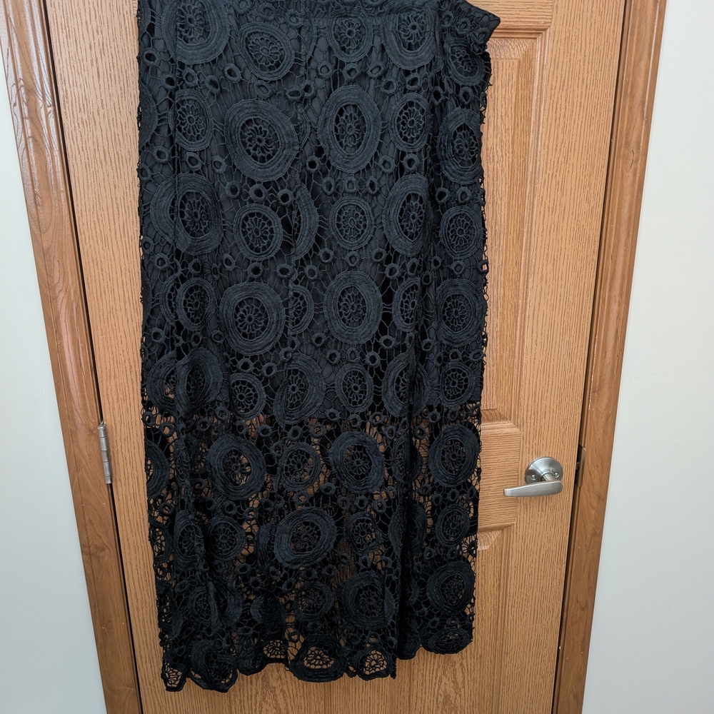 Lane Bryant Black Lace Maxi Pencil Skirt